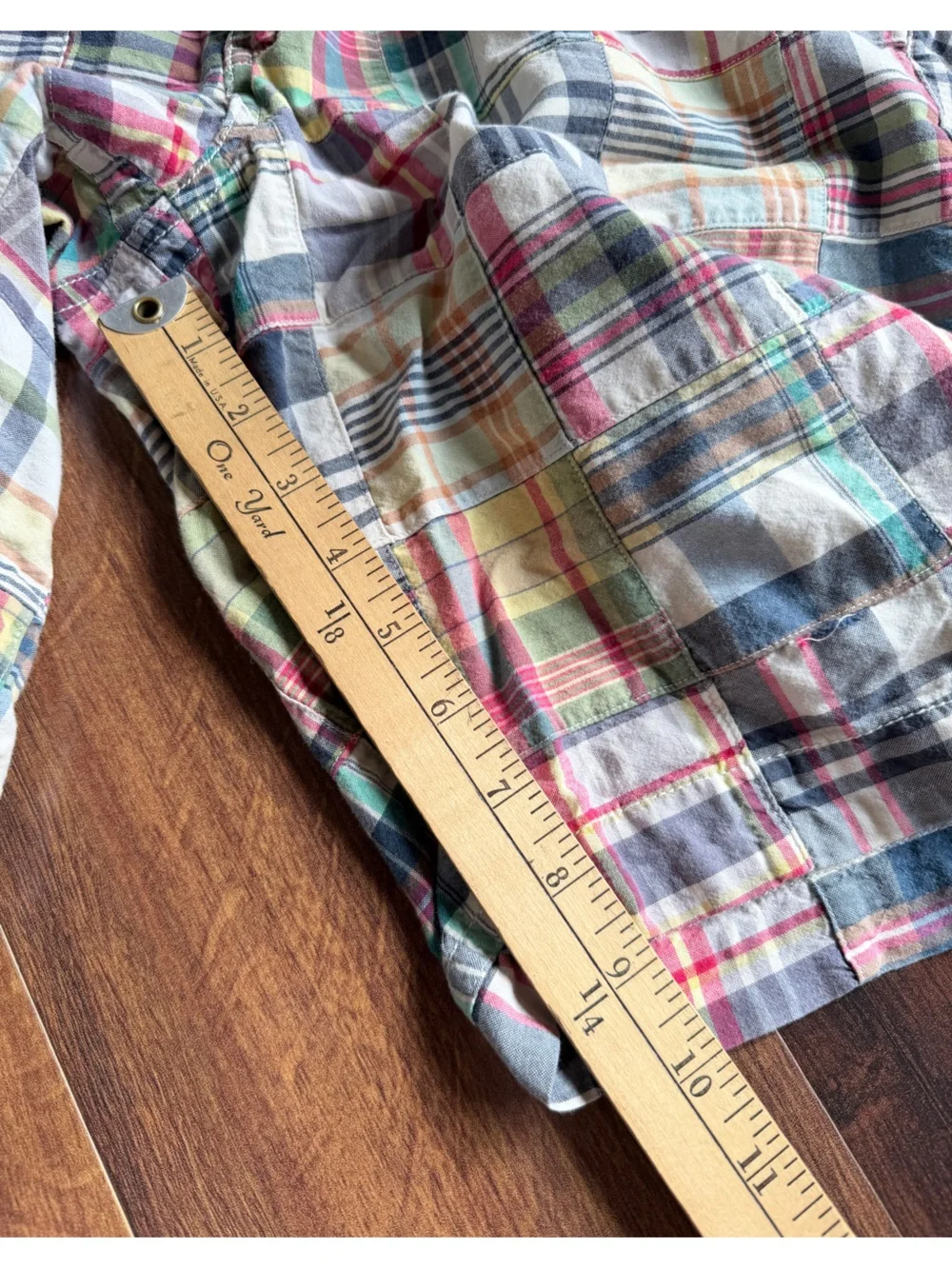 J Crew Y2K Madras Cargo Shorts 100% Cotton Mens 33